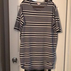 Blue and white striped Irma